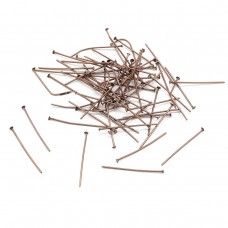 Пини Гвоздики, плоский капелюшок, Залізо, Колір: Мідь, Розмір: 30х0.7мм, 50г/близько 375шт